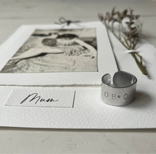 Load image into Gallery viewer, Personalised hand stamped ring and photograph