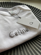 Load image into Gallery viewer, Organic Cotton Hand Embroidered Short Sleeved Babygrow
