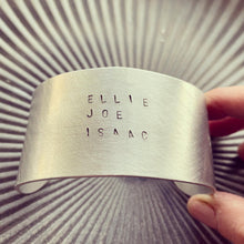 Load image into Gallery viewer, Personalised Hand Stamped Cuff Style Bracelet