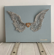Load image into Gallery viewer, Personalised Embroidered Wings on Canvas - Original Artwork
