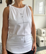 Load image into Gallery viewer, TRUE NORTH Organic Cotton Sleeveless Tee With Shoulder Ties
