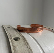 Load image into Gallery viewer, personalised copper bracelet.
