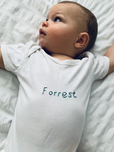 Load image into Gallery viewer, Organic Cotton Hand Embroidered Short Sleeved Babygrow
