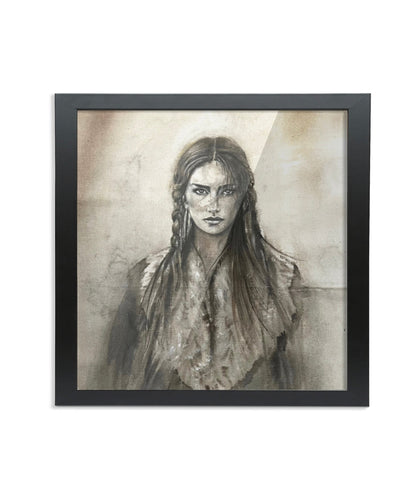 Quiet Thunder square framed limited edition lustre print, printed on 275gsm paper and presented in a smooth matte black wooden frame.