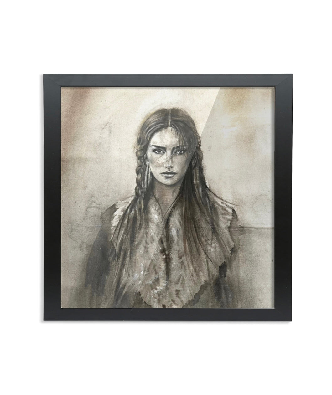 Quiet Thunder square framed limited edition lustre print, printed on 275gsm paper and presented in a smooth matte black wooden frame.