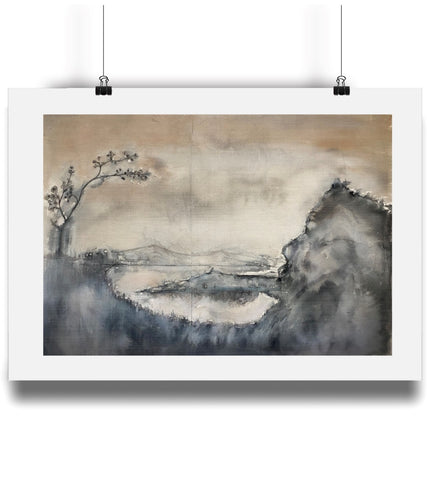 ‘The Blossom Tree’ limited edition giclée print, a watercolour on raw canvas capturing the soft beauty of blossom, printed on smooth matte paper.