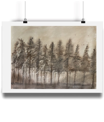 The Entwistle’ limited edition giclée print, a watercolour on raw canvas depicting quiet landscape beauty, printed on smooth matte paper.