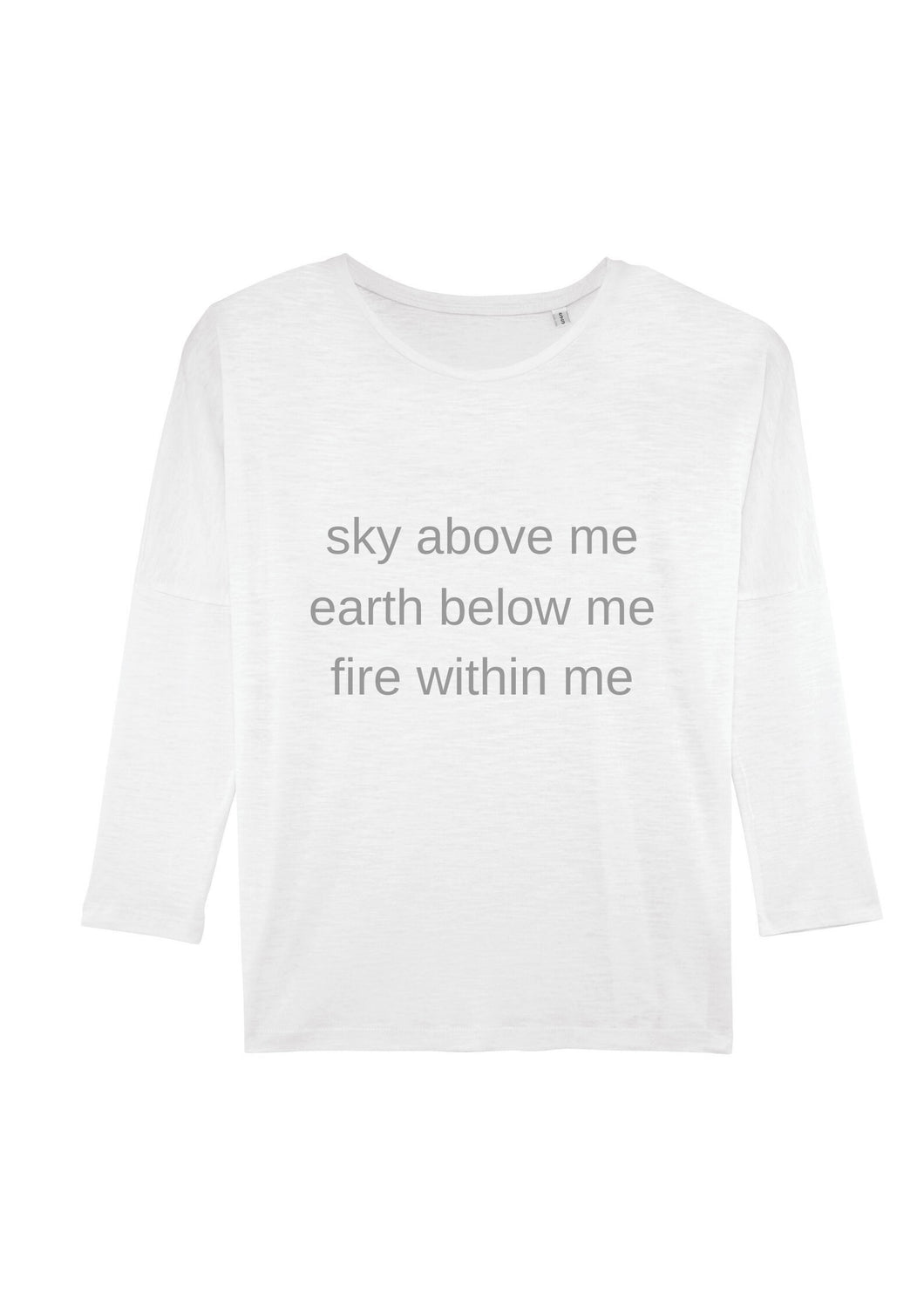 Sky Above Me... White Three Quarter Sleeve Organic Tee