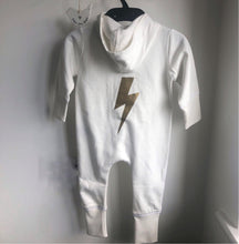 Load image into Gallery viewer, Ziggy Cream Hoody Baby  Organic Cotton Romper Suit
