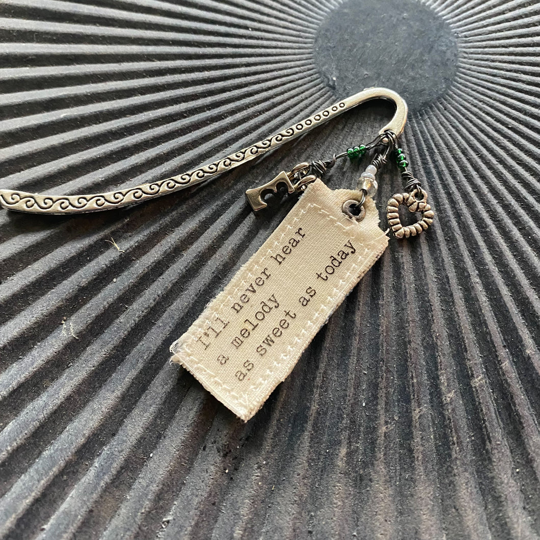 Personalised Bookmark With Quote or Lyrics