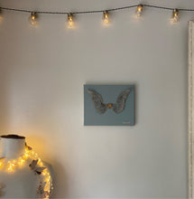 Load image into Gallery viewer, Personalised Embroidered Wings on Canvas - Original Artwork
