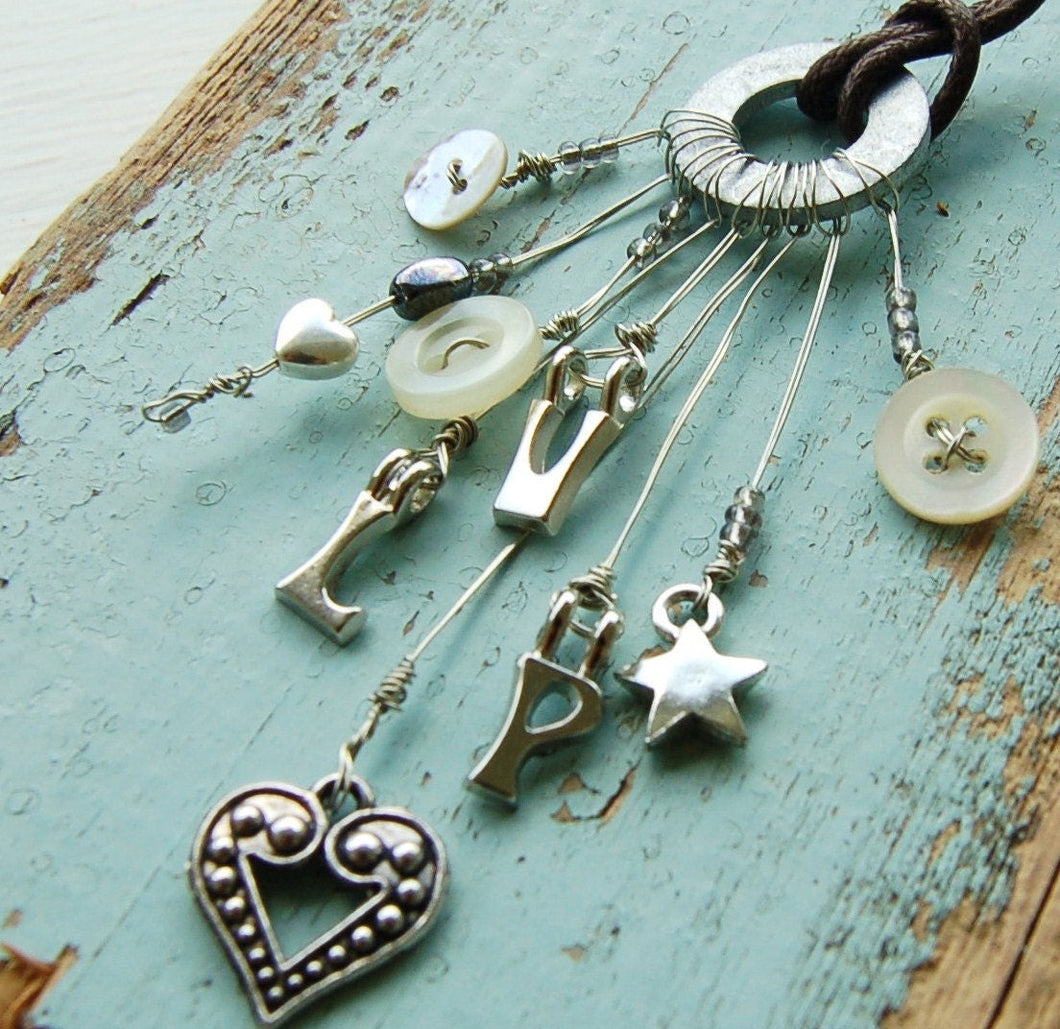 Personalised Nine Charm Letter Necklace
