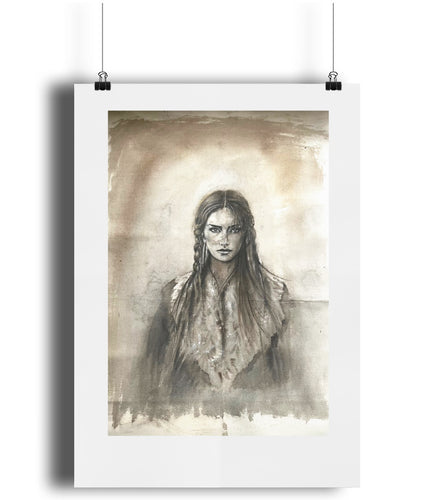 Quiet Thunder limited edition giclée print, taken from an original watercolour on raw canvas, printed on smooth matte paper.