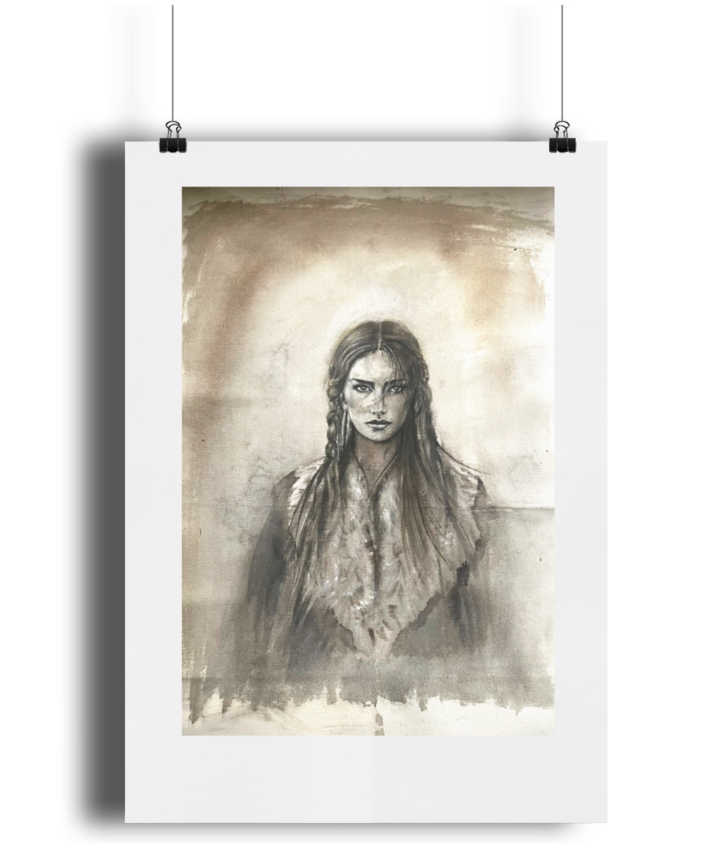 Quiet Thunder limited edition giclée print, taken from an original watercolour on raw canvas, printed on smooth matte paper.