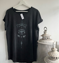 Load image into Gallery viewer, Hand Painted Organic Cotton Tee Shirt With Third Eye Symbol
