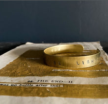 Load image into Gallery viewer, ‘Let There Be Light’ Brass hand stamped bracelet.
