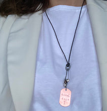 Load image into Gallery viewer, hand stamped copper necklace
